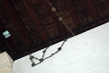 A chain which formerly held a candelabrum in the north aisle June 2012